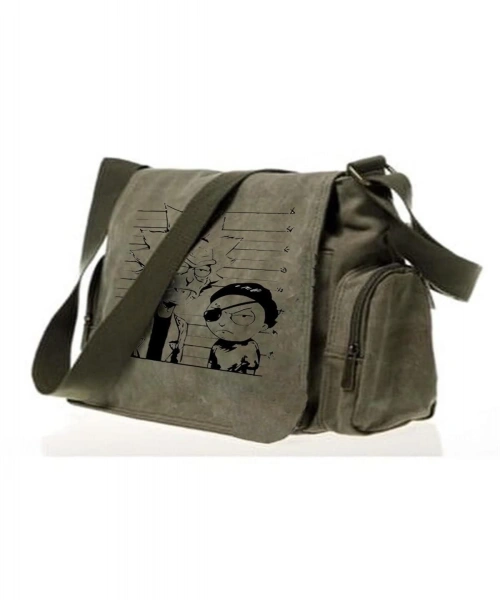 R&M Baskılı Unisex Yeşil Postacı Çantası