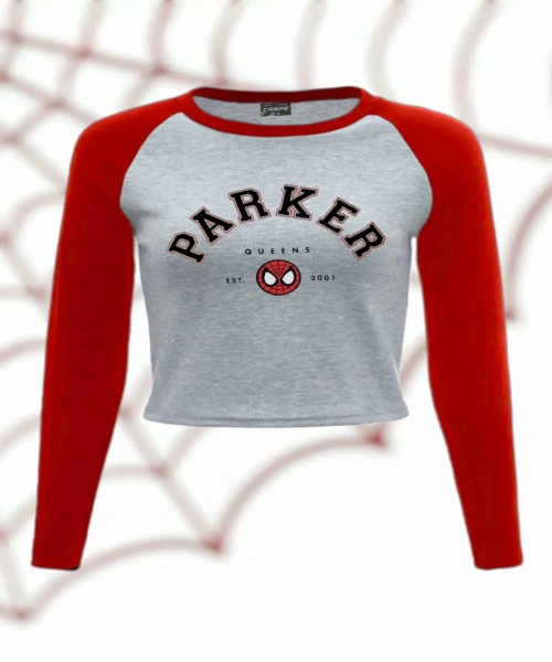 Reglan Kol Kırmızı Parker Kadın Crop Body