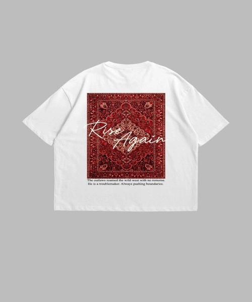 Rise Again Baskılı Oversize Unisex Beyaz Tshirt