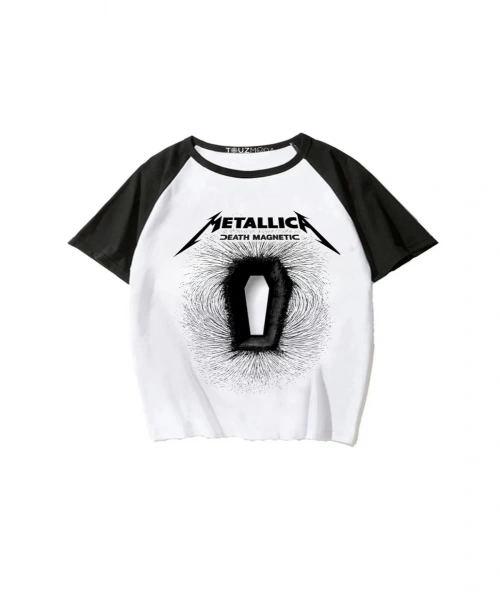Rock Serisi Metallica Death Magnetic Baskılı Unisex Oversize T-Shirt