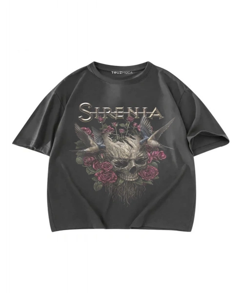 Rock Serisi Sirenia Baskılı Unisex Oversize T-Shirt