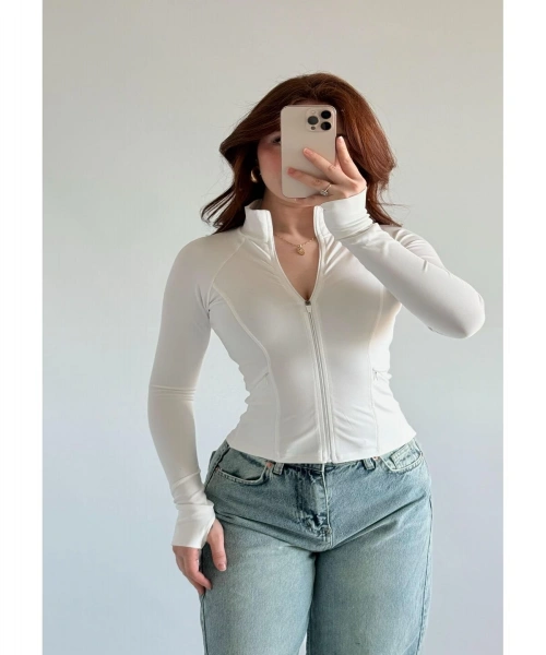 Rover Basic Slim Fit Fermuarlı Bluz