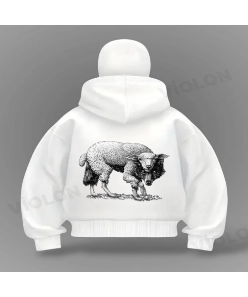 Silent Wolf Detail Full Mask Oversize Hırka