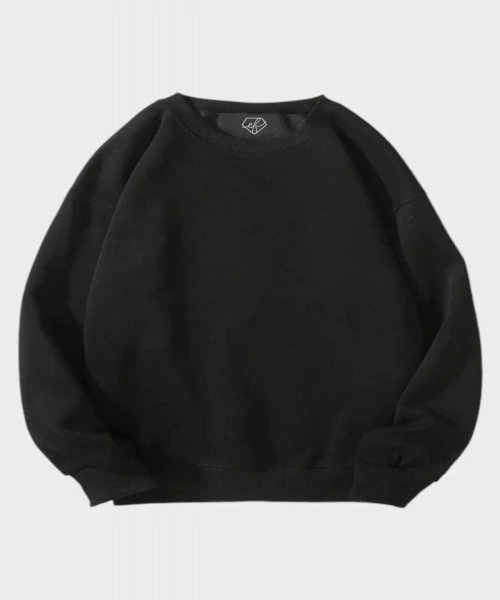 Siyah2  İplik Şardonlu Basic Sweatshirt