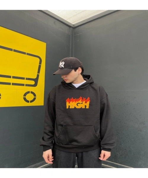 siyah sweatshirt High Fire BASKILI Hoodie