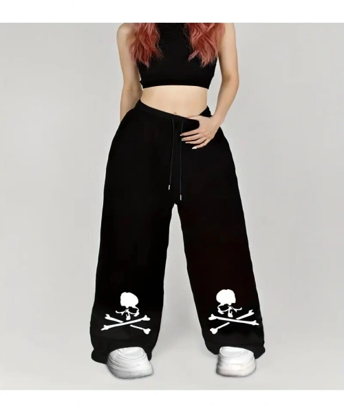 Skull Baskılı Oversize Baggy Eşofman Altı