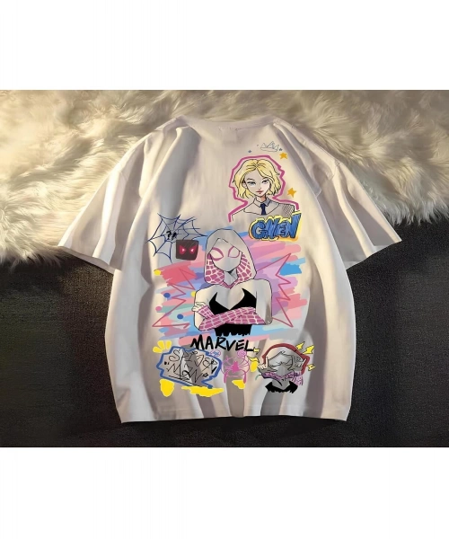 Spider Girl Streetwear Baskılı Oversize Unisex T-shirt