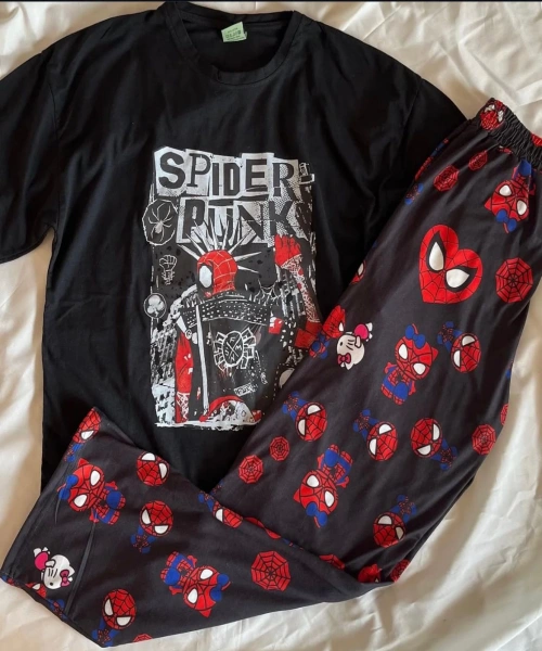 Spider Punk Baskılı Tshirt baskılı eşofman altı takım