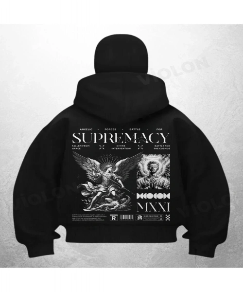 Supremacyy Siyah Samuray Kar Maske Sweatshirt Hırka