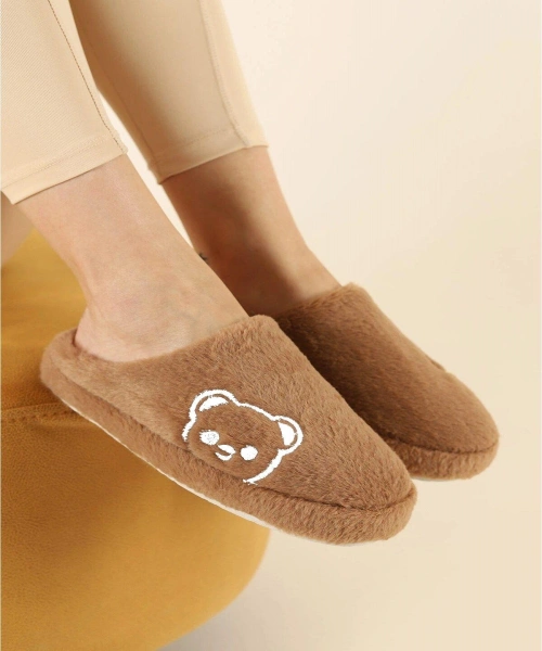 Tatlı Ayıcık Yumuşak Tüylü Peluş Panduf Terlik