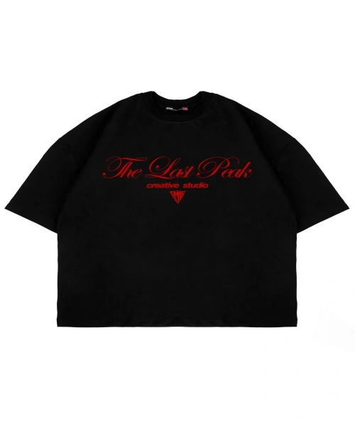 The Last Peak Baskılı Siyah Oversize Unisex Tshirt