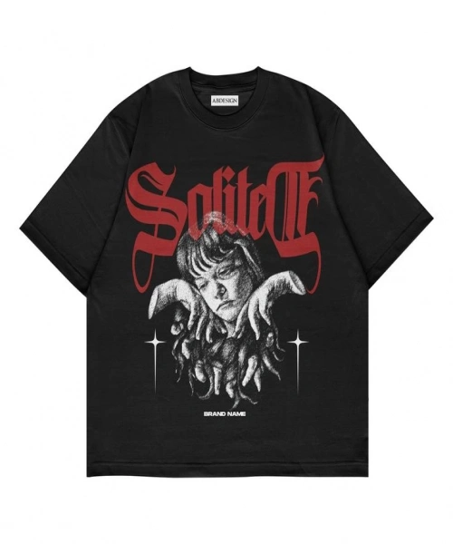 Thinkin Child Siyah Renk Oversize T-Shirt