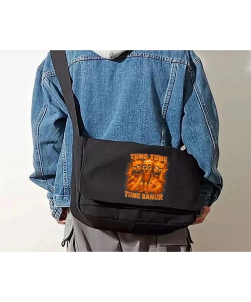 Tung Tung Sahur Baskılı Unisex Postacı Çantası