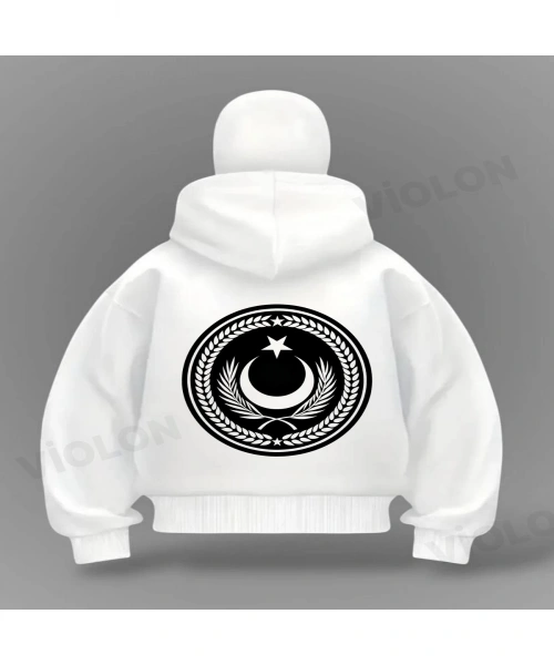 Türk Bayrağı Detail Full Mask Oversize Hırka