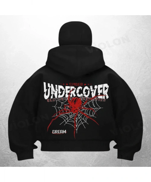 Undercover Baskılı Siyah Samuray Kar Maske Sweatshirt Hırka