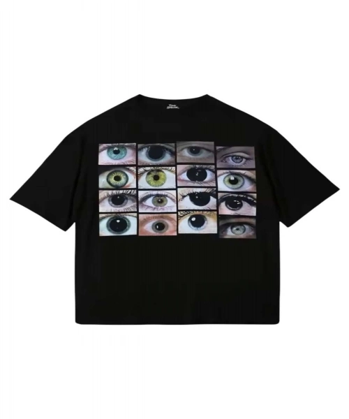 Unisex Eyes Yıkamalı Oversize Tshirt