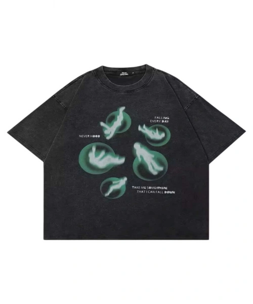 Unisex Ghost Yıkamalı Oversize Tshirt