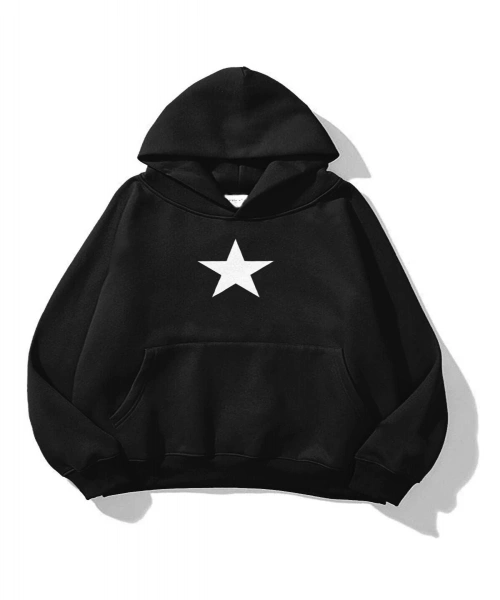Unisex Star Sweatshirt Siyah