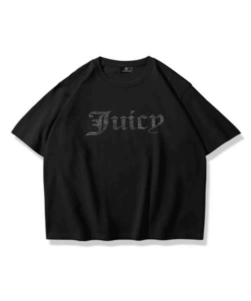 Unisex Juciy Taş Baskılı Beyaz Oversize Tshirt