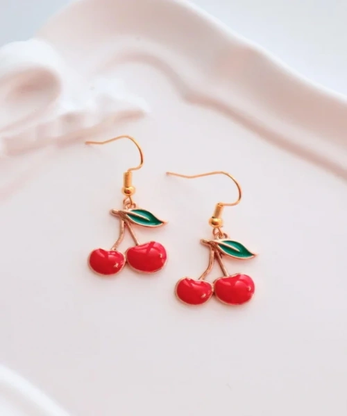 Y2K Cherry İthal Küpe