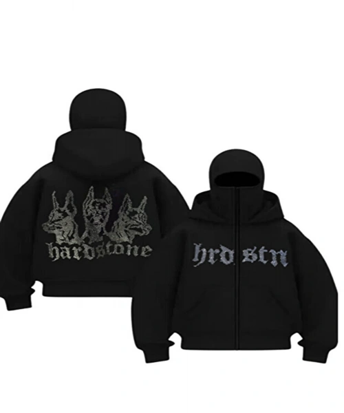 Y2k Hardstone Live Ston Taş Baskılı Maske Hırka