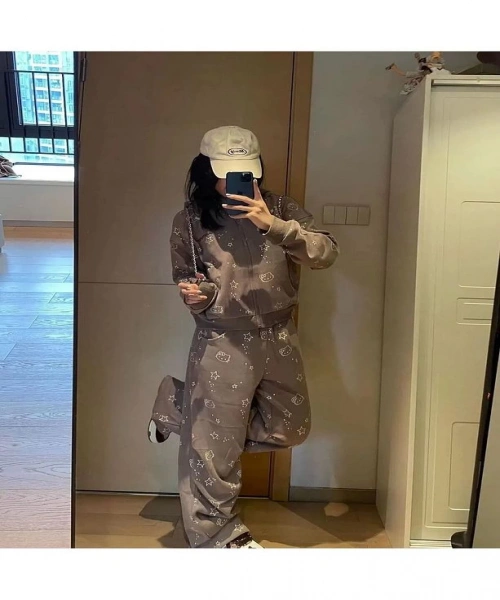 Y2K Sanrio Hello Kitty Alt Üst Eşofman Takımı