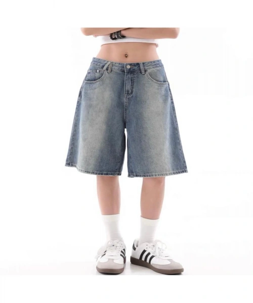 Y2k Trend Baggy Jean Şort Bermuda