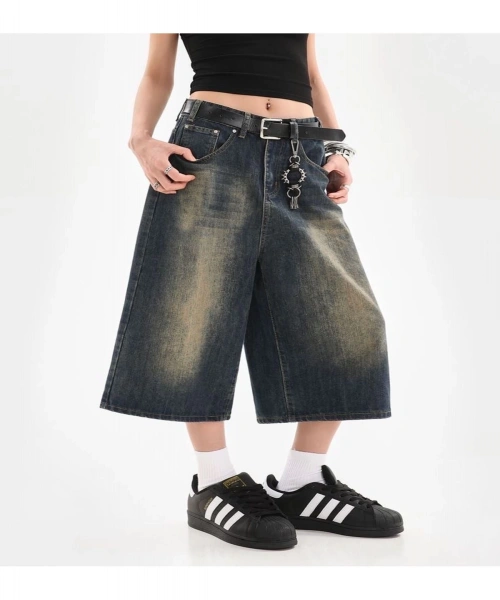 Y2K Trend Baggy JEAN ŞORT BERMUDA