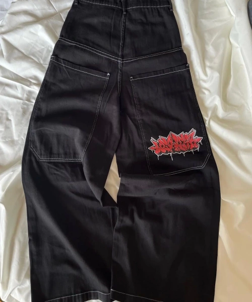 Y2k Vintage Graffiti Desenli Retro Baggy Unisex Jean