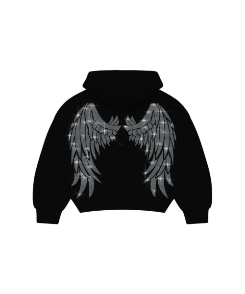 Y2K Wings Rhinestone Taşlı Hoodie Unisex Sweatshirt
