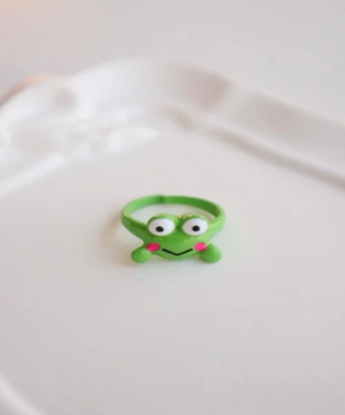 Yeşil Beyaz Gözlü Kurbağa Yüzük