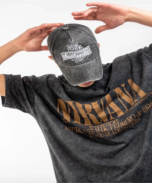 Yıkamalı Nirvana Sırt Baskılı Unisex Oversize Tshirt