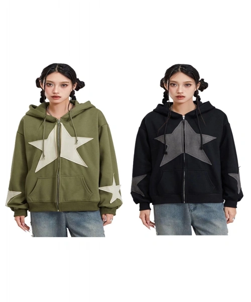 Yıldız İşlemeli Şardonlu Kol Detay Yıldız Hırka