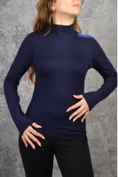 P.N.R Kadın Viskon Yarım Balıkçı Yaka Uzun Kollu Basic Body LACİ