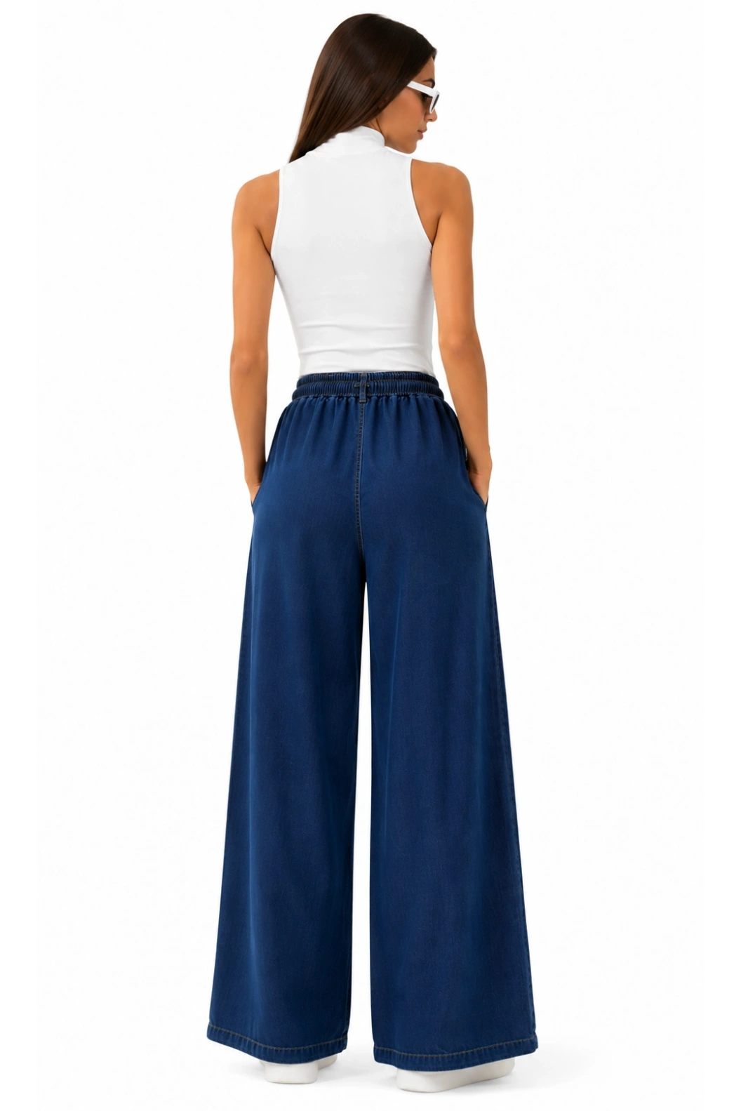 ALLDAY Beli Lastikli Denim Tensel Pantolon K.MAVİ