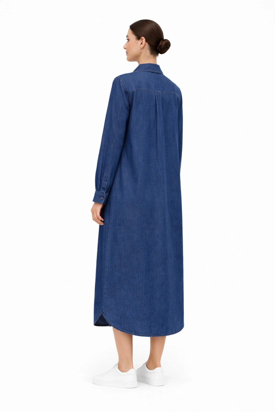 ALLDAY Gömlek Yaka Tensel Kumaş Uzun Denim Tunik-Elbise K.MAVİ