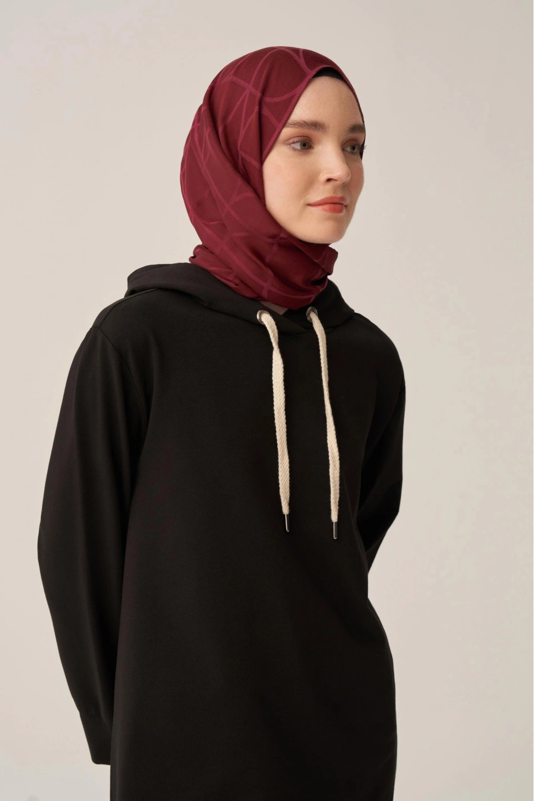 ALLDAY Kuşgözlü Kapüşonlu Cepli Sweat Tunik SİYAH