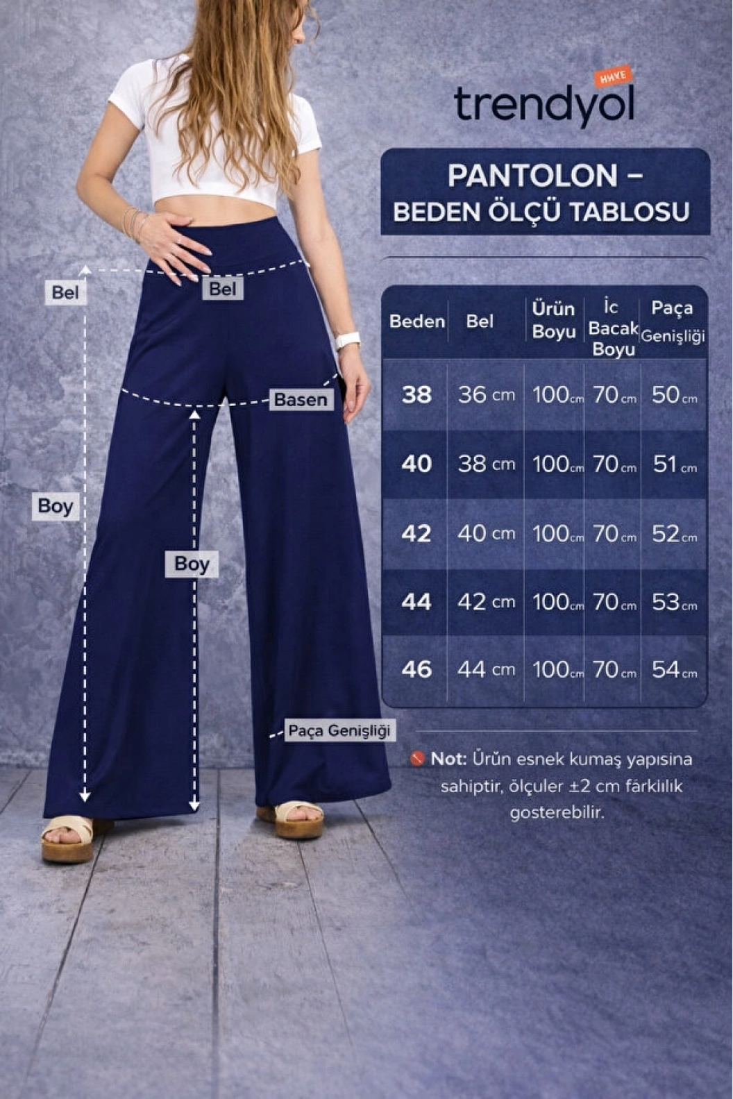 İDOL Geniş Paça Penye Etek Pantolon LACİ