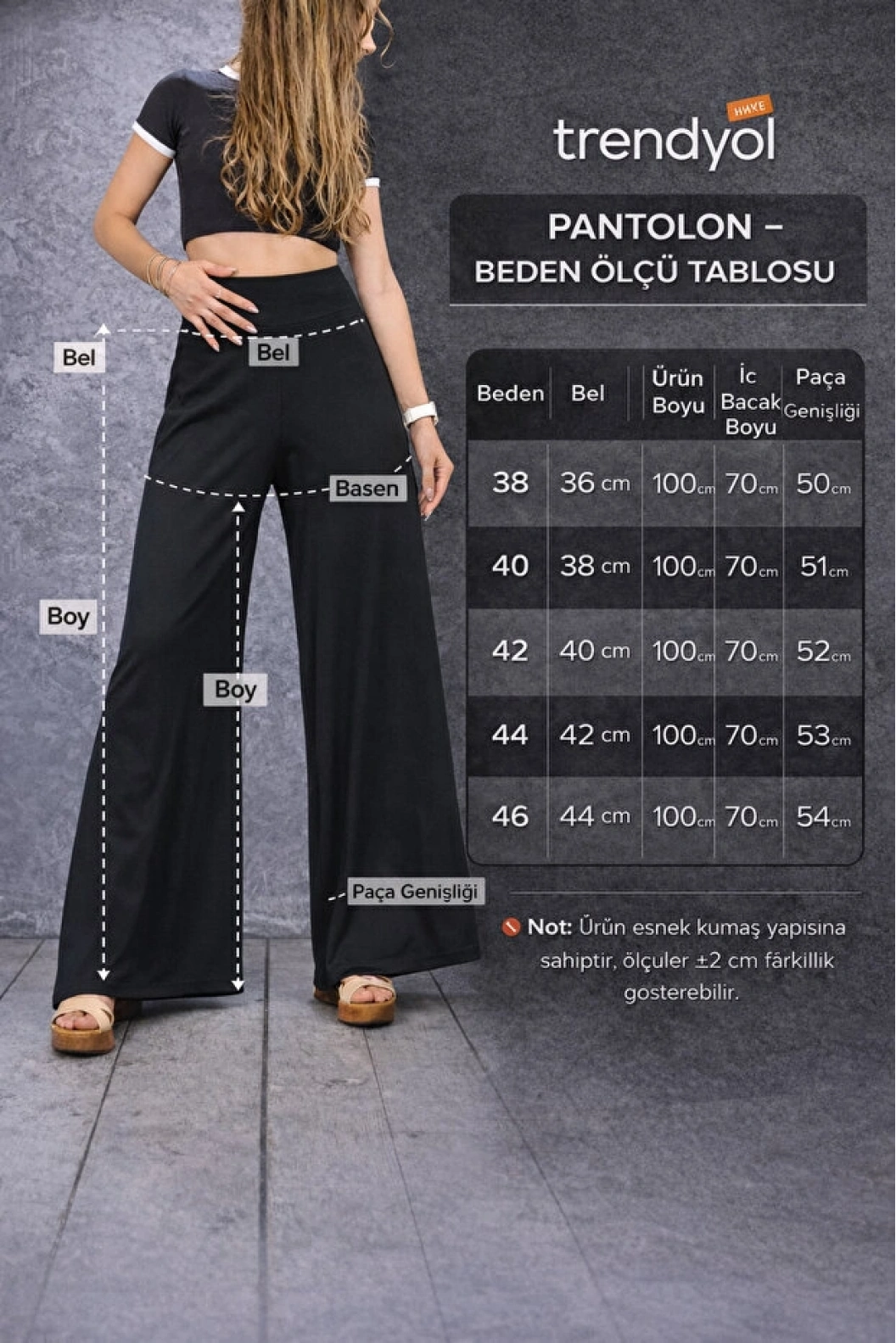 İDOL Geniş Paça Penye Etek Pantolon SİYAH