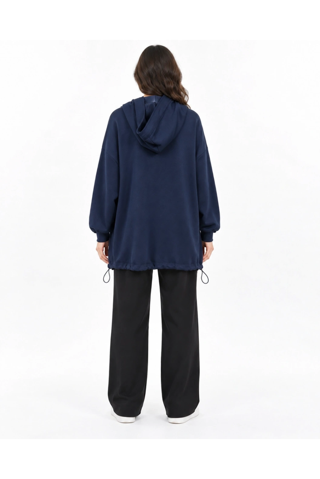 Kapüşonlu Düğme Detaylı Oversize Rahat Kalıp Sweat-Tunik LACİ