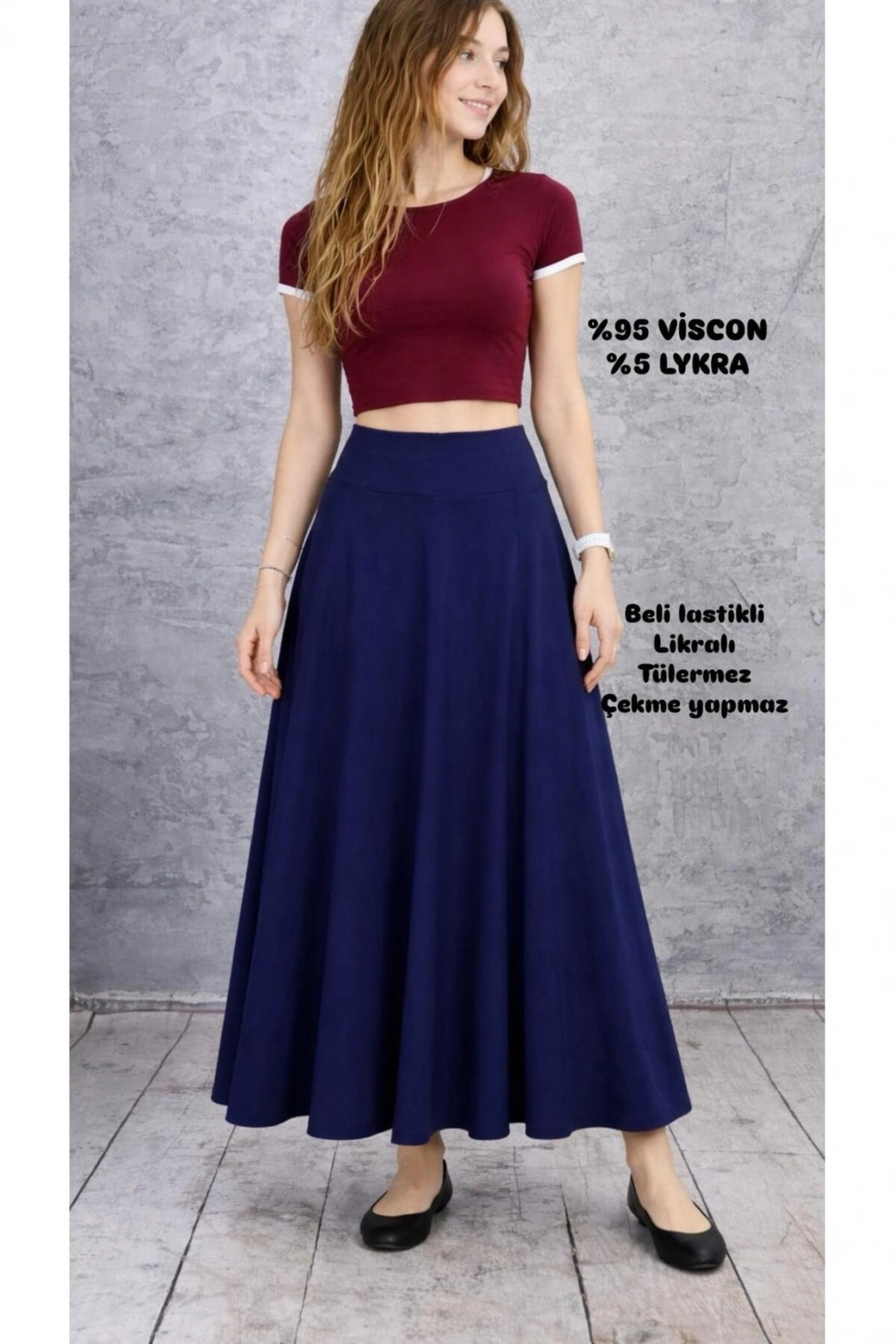 NEXXEN Parçalı Viscon Penye Etek LACİ