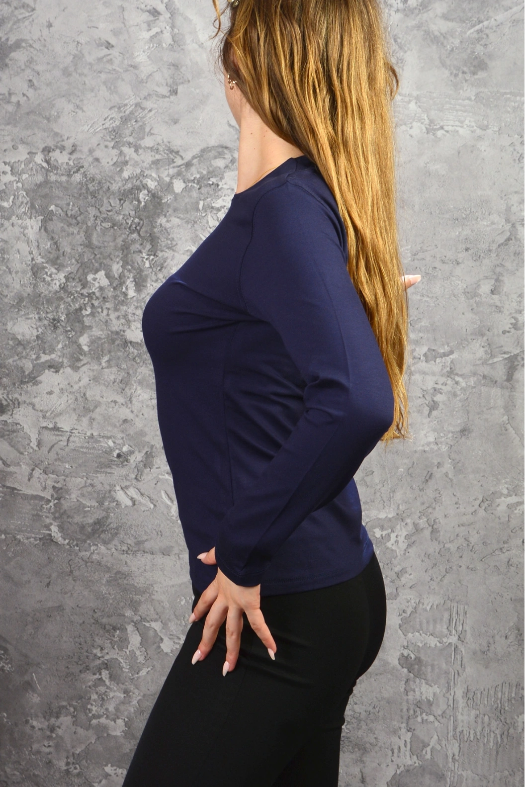 P.N.R Kadın Viskon Bisiklet Yaka Uzun Kollu Basic Body LACİ