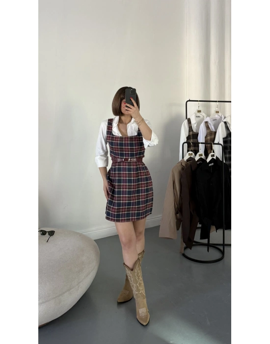 Avis Gömlek Detay Elbise - Bordo