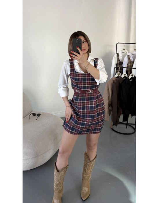 Avis Gömlek Detay Elbise - Bordo