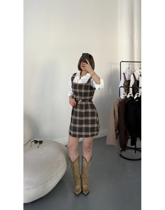 Avis Gömlek Detay Elbise - Kahve