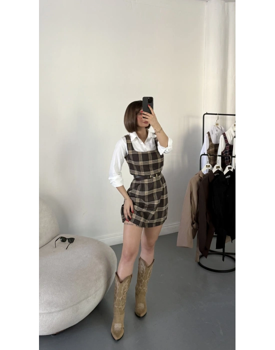 Avis Gömlek Detay Elbise - Kahve