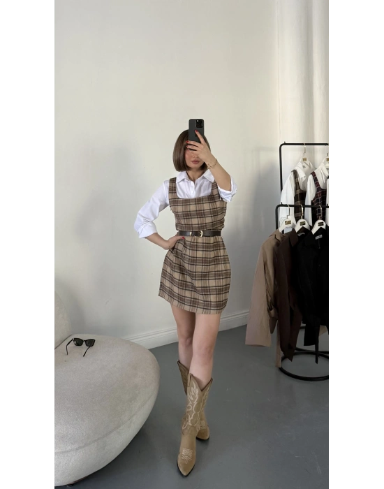 Avis Gömlek Detay Elbise - Bej