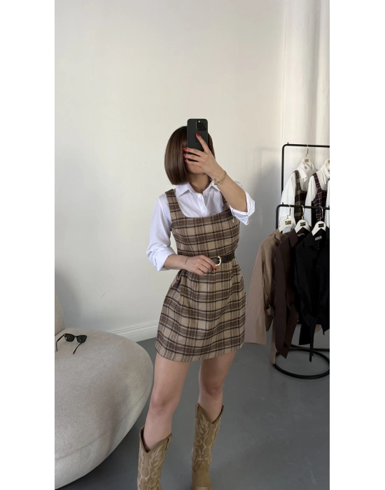 Avis Gömlek Detay Elbise - Bej