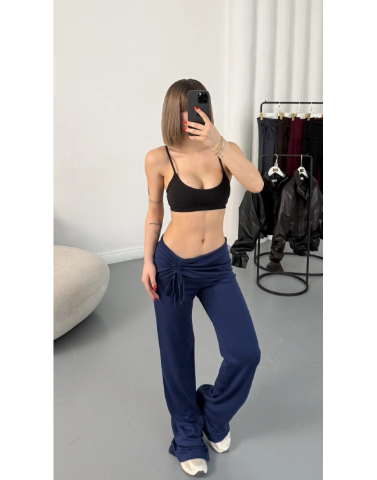 Mila Bel Büzgülü Oys Pantolon - Lacivert