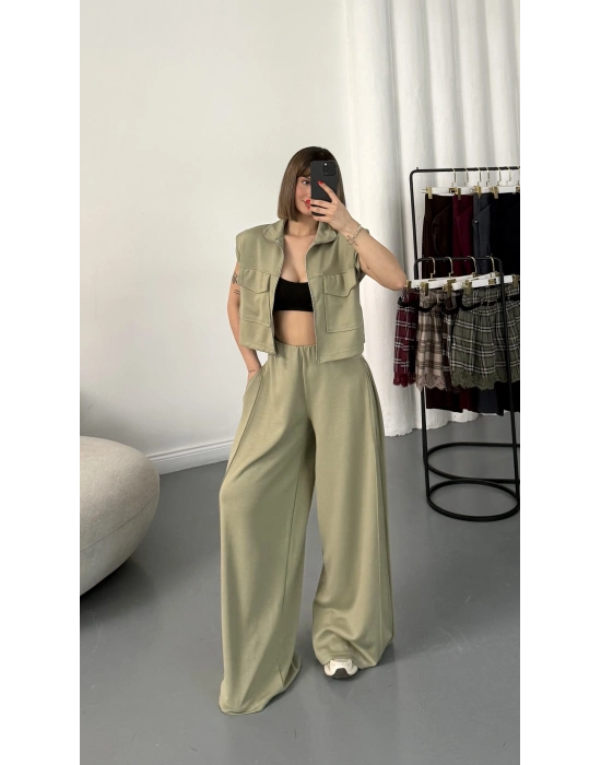 Isabel Yelekli Eşofman Takım - Haki